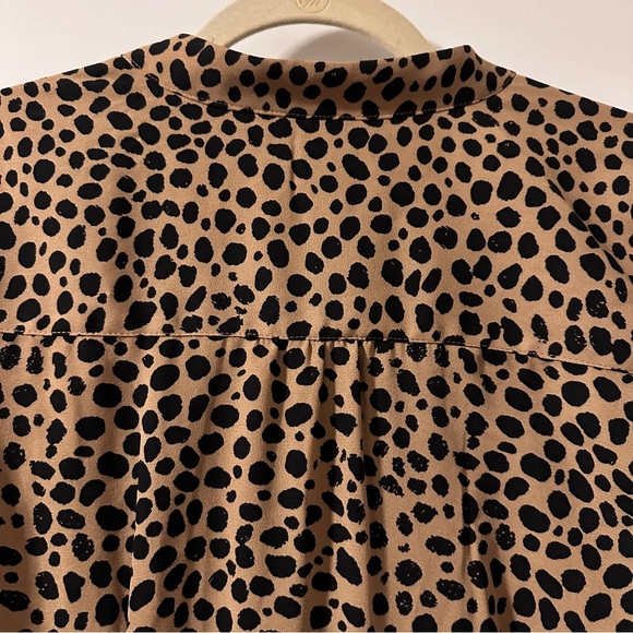 Gibson Latimer Beige Leopard Print Neck Tie Dress Women’s Size 6 EUC Classic - Picture 11 of 16